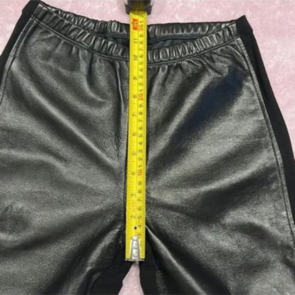 *NWT* 100% Lambskin Leather High-Waist Panel Leggings - Picture 11 of 15